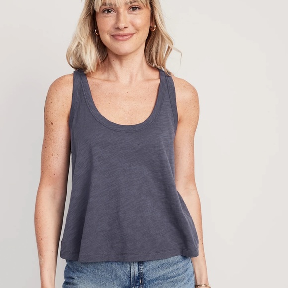 NWT OLD NAVY EveryWear Slub-Knit Tank Top Color: Volcanic Glass - Picture 4 of 6